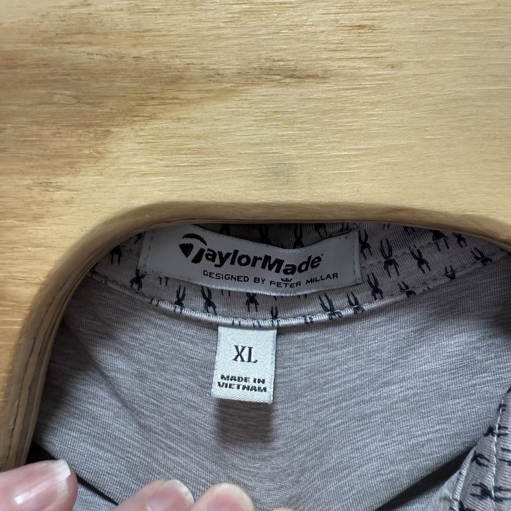 Taylor Made Designed By Peter Millar Polo Shirt Men's Size XL Gray‎ - Picture 5 of 6